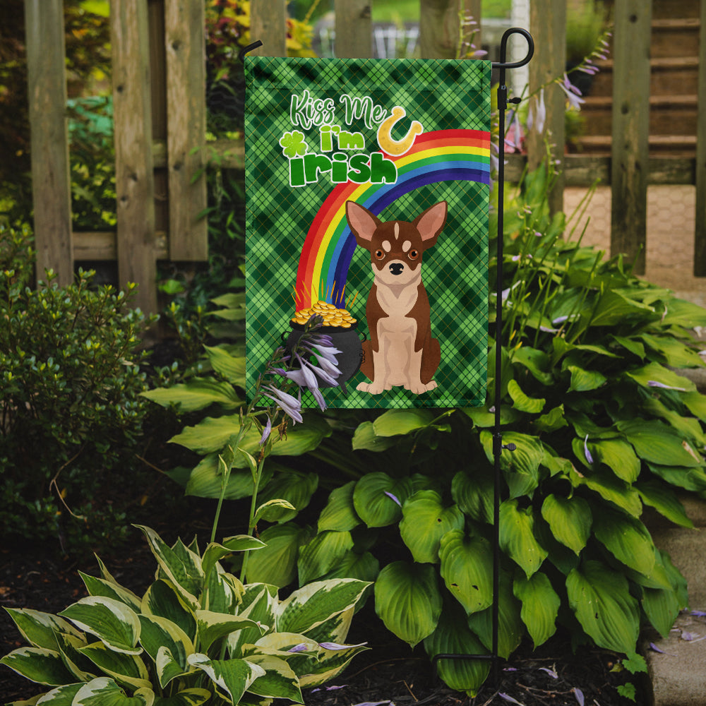Red and White Chihuahua St. Patrick's Day Garden Flag Mailbox Decorative Yard Banner Outside Patio Artwork for Flower Beds, Garden Size, Multicolor