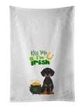 Black and Tan Dachshund St. Patrick's Day Kitchen Towel Set of 2 White Dish Towels Decorative Bathroom Hand towel for Hand, Face, Hair, Yoga, Tea, Dishcloth, 19 X 28", White