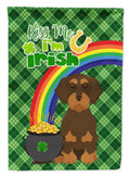 Wirehair Chocolate and Tan Dachshund St. Patrick's Day Garden Flag Mailbox Decorative Yard Banner Outside Patio Artwork for Flower Beds, Garden Size, Multicolor