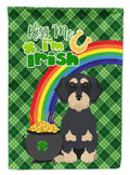 Wirehair Black and Cream Dachshund St. Patrick's Day Garden Flag Mailbox Decorative Yard Banner Outside Patio Artwork for Flower Beds, Garden Size, Multicolor