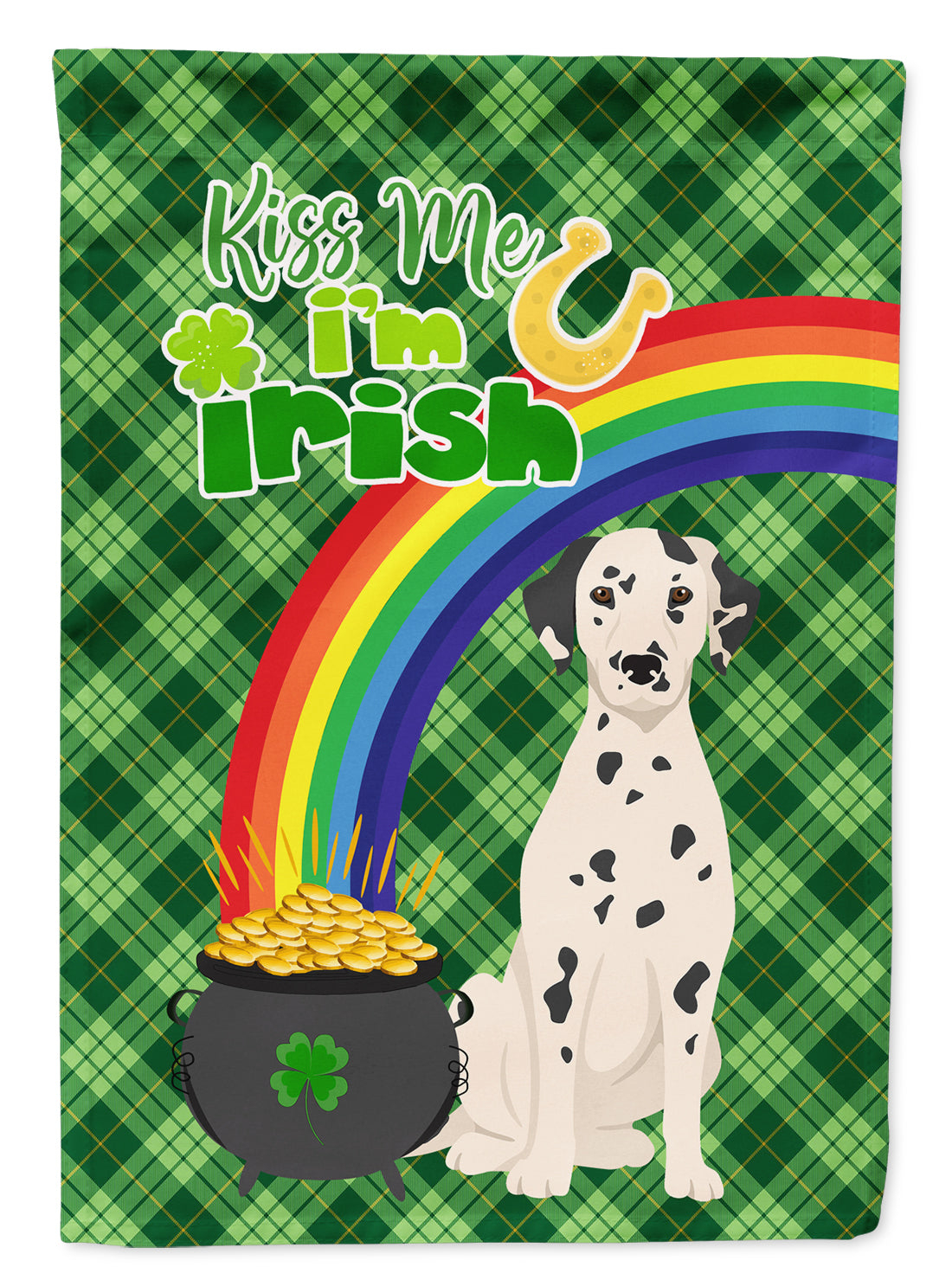 Dalmatian St. Patrick's Day Garden Flag Mailbox Decorative Yard Banner Outside Patio Artwork for Flower Beds, Garden Size, Multicolor