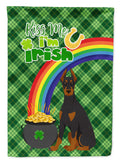 Black and Tan Doberman Pinscher St. Patrick's Day Garden Flag Mailbox Decorative Yard Banner Outside Patio Artwork for Flower Beds, Garden Size, Multicolor