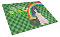 Black English Springer Spaniel St. Patrick's Day Cutting Board Tempered Glass Kitchen Cutting Surface, Heat Resistant Chopping, Non-Slip Feet, Food Prep & Serving