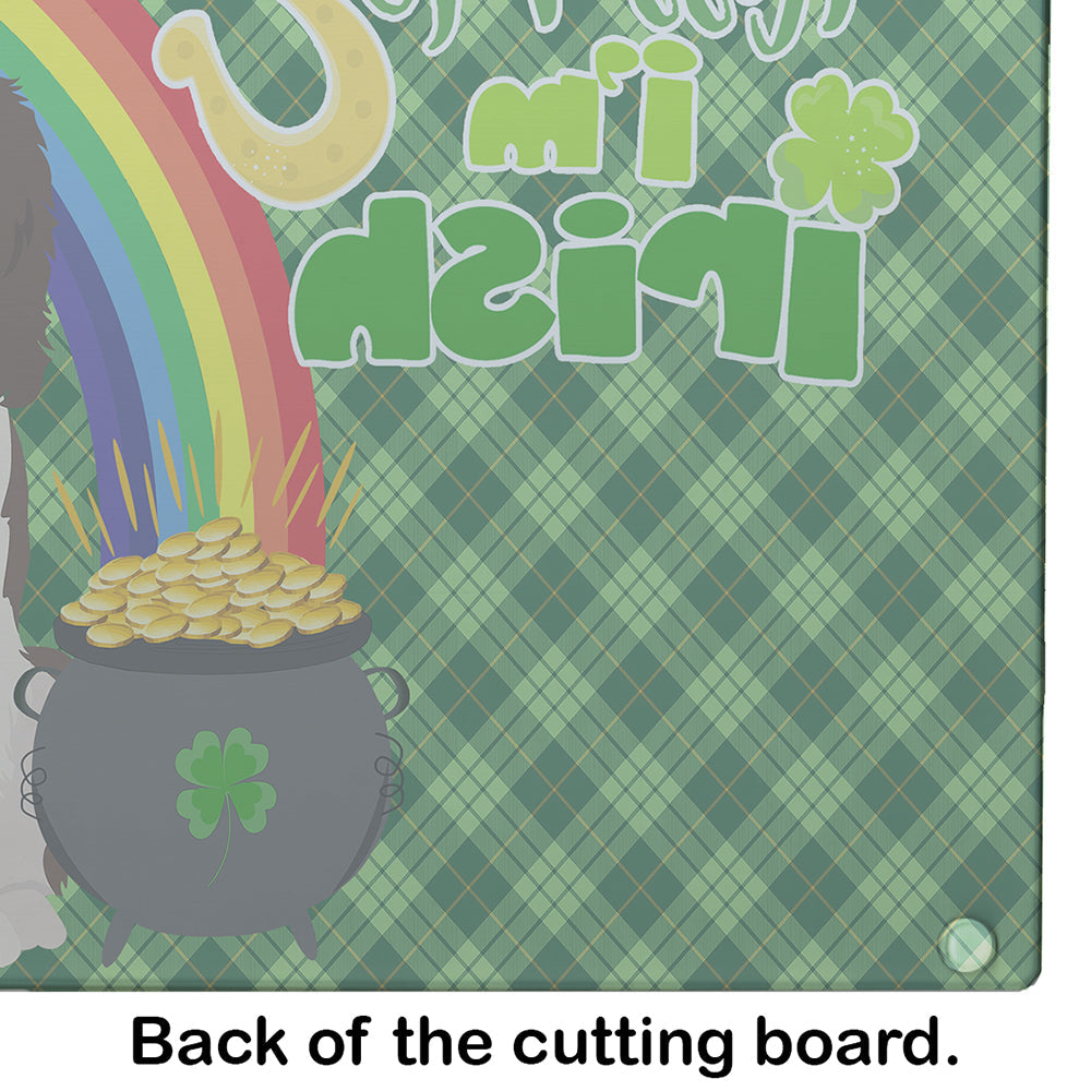 Liver English Springer Spaniel St. Patrick's Day Cutting Board Tempered Glass Kitchen Cutting Surface, Heat Resistant Chopping, Non-Slip Feet, Food Prep & Serving