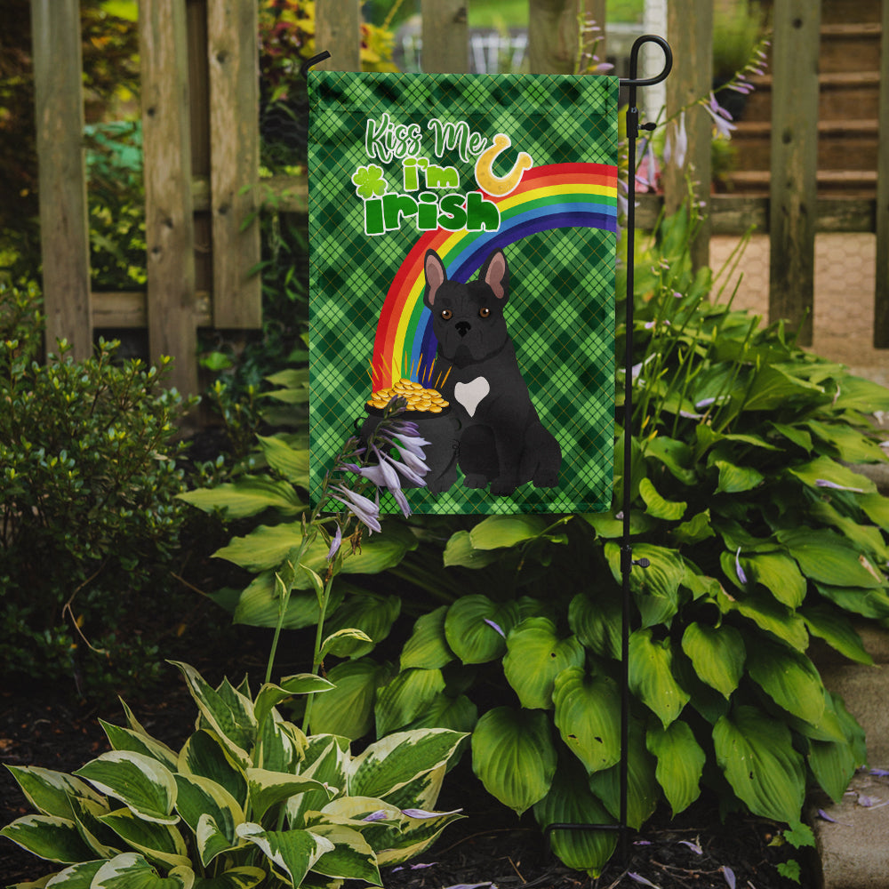 Black French Bulldog St. Patrick's Day Garden Flag Mailbox Decorative Yard Banner Outside Patio Artwork for Flower Beds, Garden Size, Multicolor