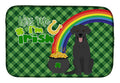 Black Labrador Retriever St. Patrick's Day Dish Drying Mat Absorbent Dish Drying Mat Pad for Kitchen Counter Dish Drainer Mat for Countertop, 14 x 21", Multicolor