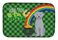 Silver Labrador Retriever St. Patrick's Day Dish Drying Mat Absorbent Dish Drying Mat Pad for Kitchen Counter Dish Drainer Mat for Countertop, 14 x 21", Multicolor