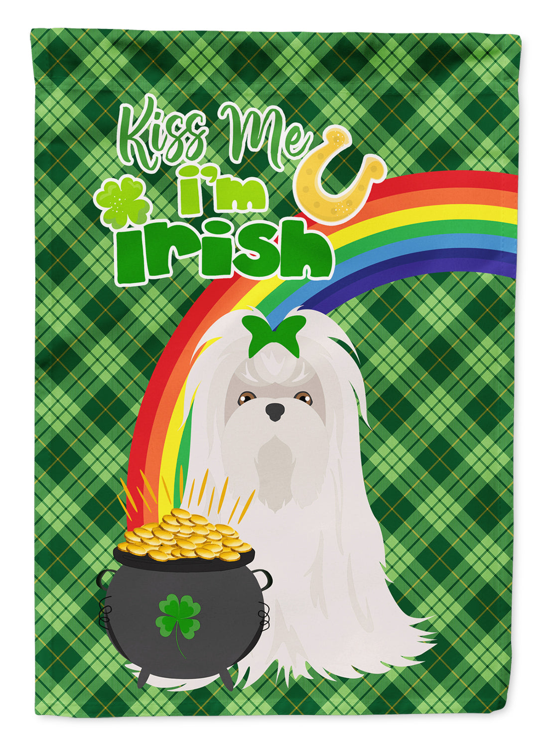 Maltese St. Patrick's Day Garden Flag Mailbox Decorative Yard Banner Outside Patio Artwork for Flower Beds, Garden Size, Multicolor