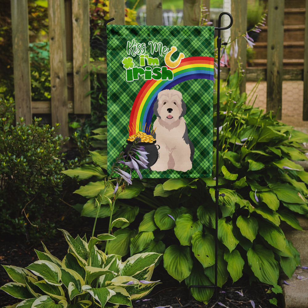 Old English Sheepdog St. Patrick's Day Garden Flag Mailbox Decorative Yard Banner Outside Patio Artwork for Flower Beds, Garden Size, Multicolor