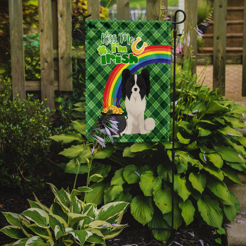 Black and White Papillon St. Patrick's Day Garden Flag Mailbox Decorative Yard Banner Outside Patio Artwork for Flower Beds, Garden Size, Multicolor