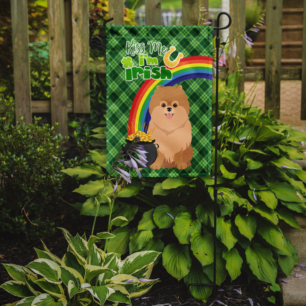 Orange Pomeranian St. Patrick's Day Garden Flag Mailbox Decorative Yard Banner Outside Patio Artwork for Flower Beds, Garden Size, Multicolor