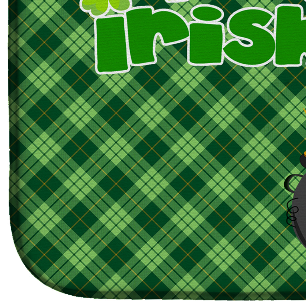 Standard White Poodle St. Patrick's Day Dish Drying Mat Absorbent Dish Drying Mat Pad for Kitchen Counter Dish Drainer Mat for Countertop, 14 x 21", Multicolor