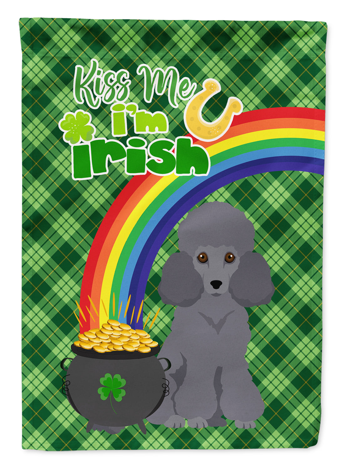 Toy Grey Poodle St. Patrick's Day Garden Flag Mailbox Decorative Yard Banner Outside Patio Artwork for Flower Beds, Garden Size, Multicolor