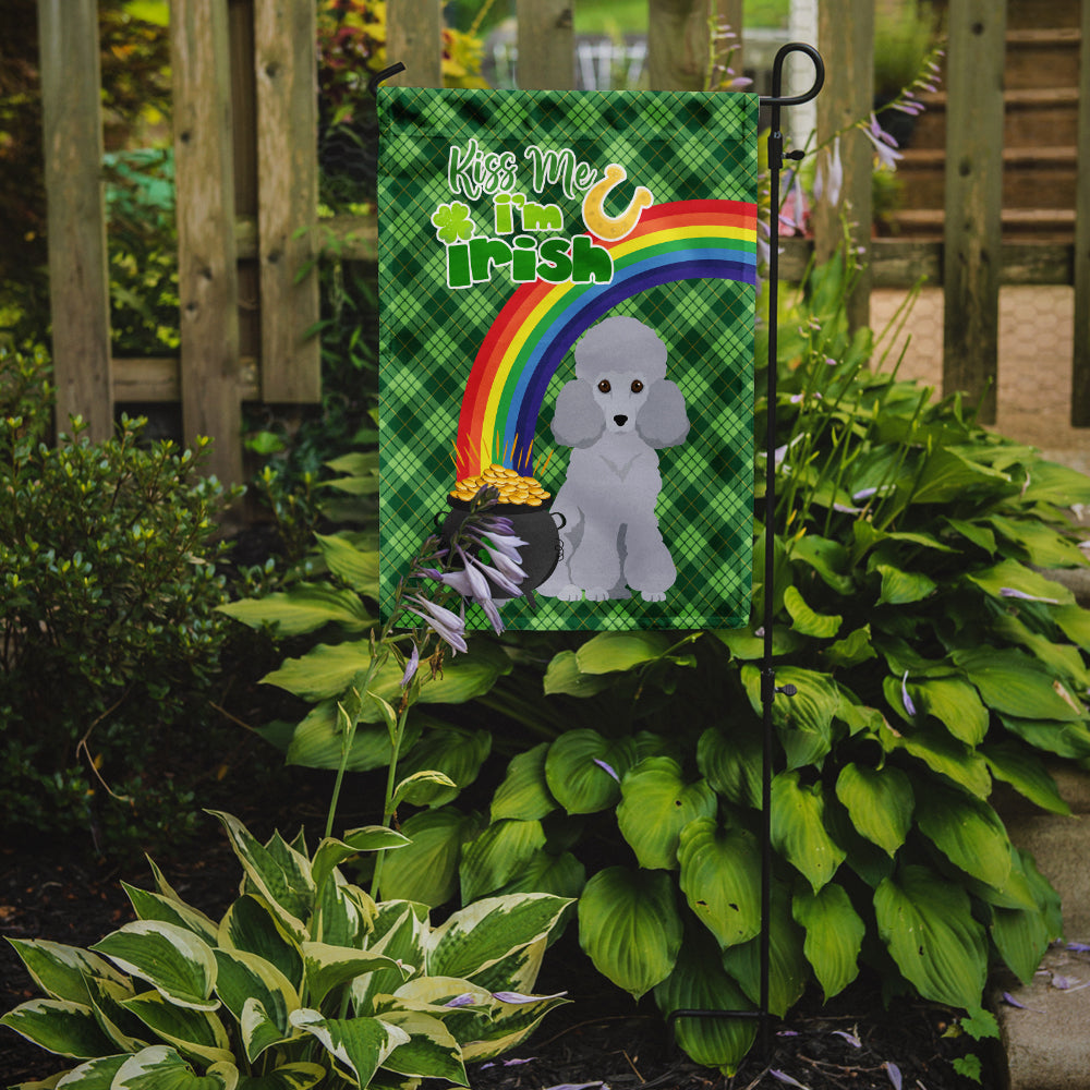 Toy Silver Poodle St. Patrick's Day Garden Flag Mailbox Decorative Yard Banner Outside Patio Artwork for Flower Beds, Garden Size, Multicolor