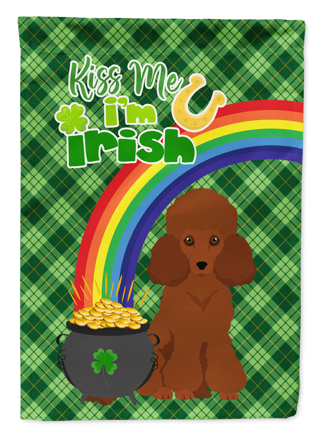 Toy Red Poodle St. Patrick's Day Garden Flag Mailbox Decorative Yard Banner Outside Patio Artwork for Flower Beds, Garden Size, Multicolor