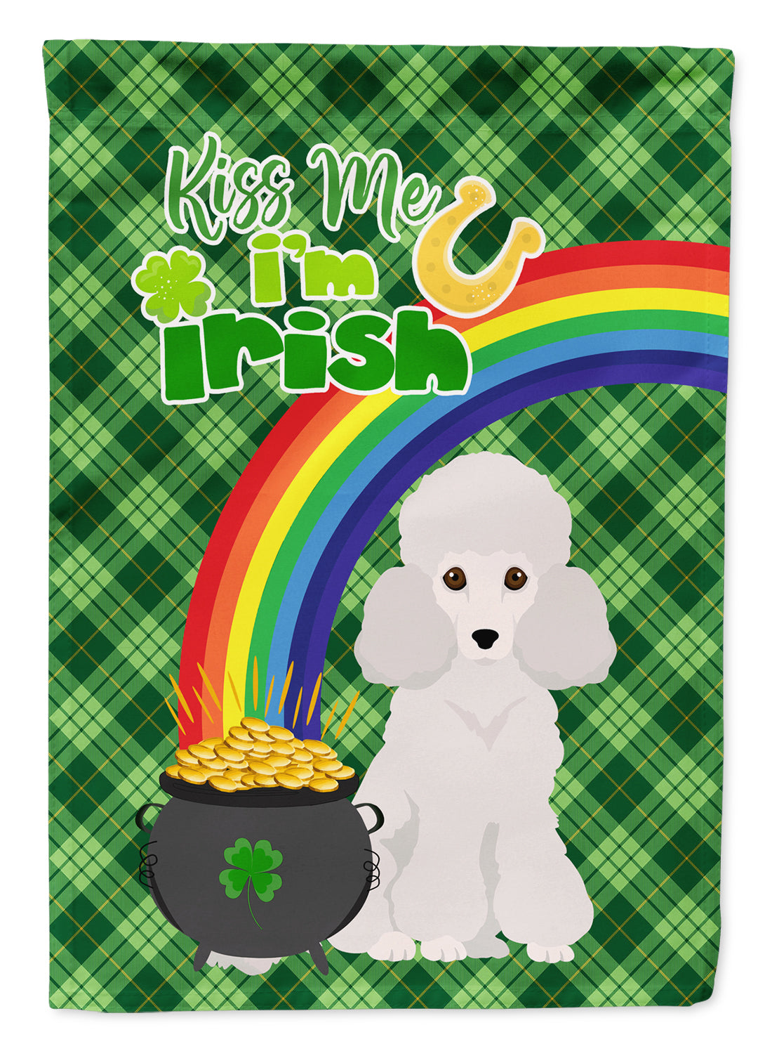 Toy White Poodle St. Patrick's Day Garden Flag Mailbox Decorative Yard Banner Outside Patio Artwork for Flower Beds, Garden Size, Multicolor