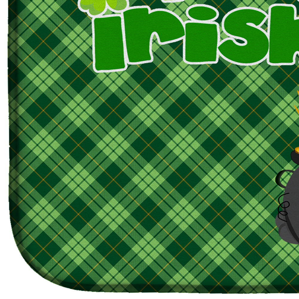 Black Pug St. Patrick's Day Dish Drying Mat Absorbent Dish Drying Mat Pad for Kitchen Counter Dish Drainer Mat for Countertop, 14 x 21", Multicolor