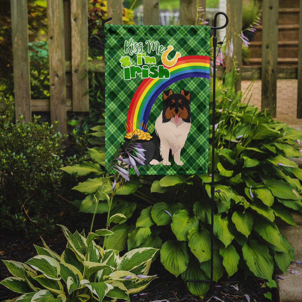 Tricolor Sheltie St. Patrick's Day Garden Flag Mailbox Decorative Yard Banner Outside Patio Artwork for Flower Beds, Garden Size, Multicolor