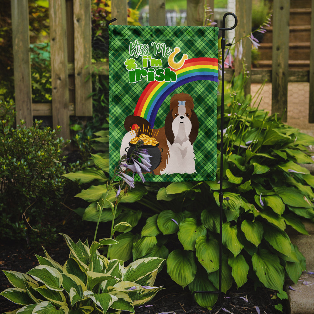 Red and White Shih Tzu St. Patrick's Day Garden Flag Mailbox Decorative Yard Banner Outside Patio Artwork for Flower Beds, Garden Size, Multicolor