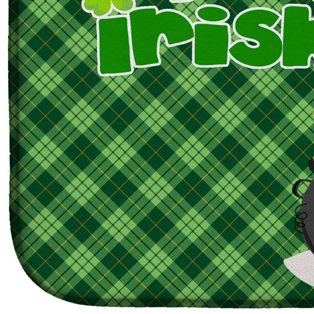 Brindle Cardigan Corgi St. Patrick's Day Dish Drying Mat Absorbent Dish Drying Mat Pad for Kitchen Counter Dish Drainer Mat for Countertop, 14 x 21", Multicolor