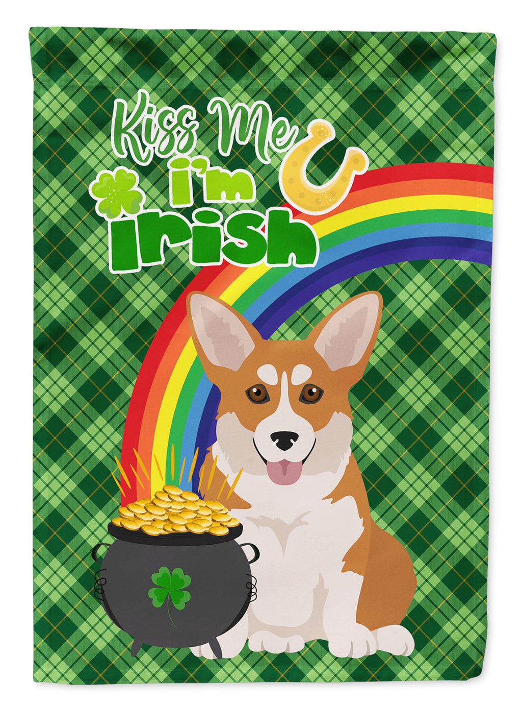 Red Pembroke Corgi St. Patrick's Day Garden Flag Mailbox Decorative Yard Banner Outside Patio Artwork for Flower Beds, Garden Size, Multicolor