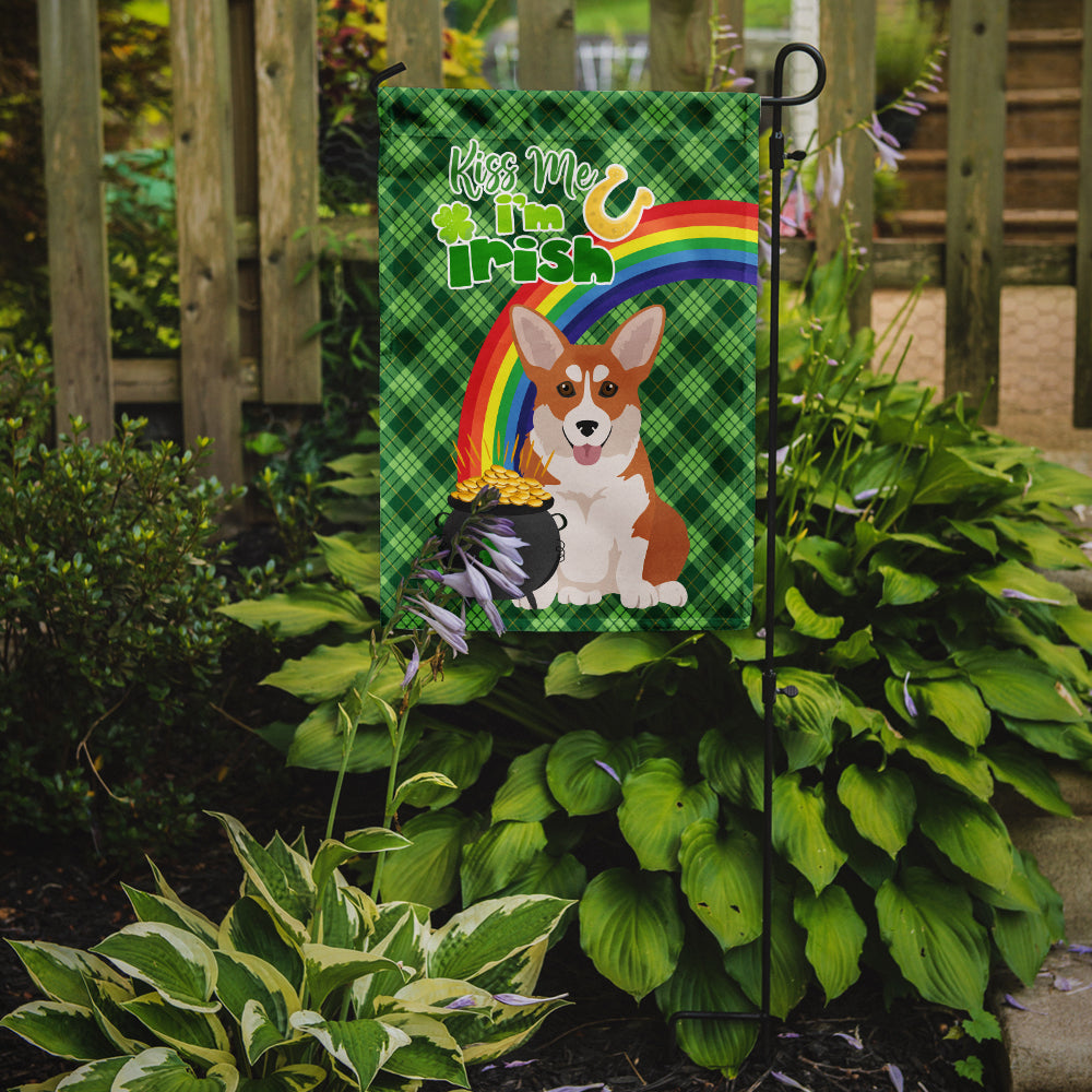 Red Pembroke Corgi St. Patrick's Day Garden Flag Mailbox Decorative Yard Banner Outside Patio Artwork for Flower Beds, Garden Size, Multicolor