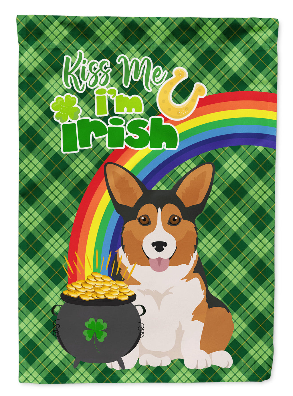 Sable Pembroke Corgi St. Patrick's Day Garden Flag Mailbox Decorative Yard Banner Outside Patio Artwork for Flower Beds, Garden Size, Multicolor