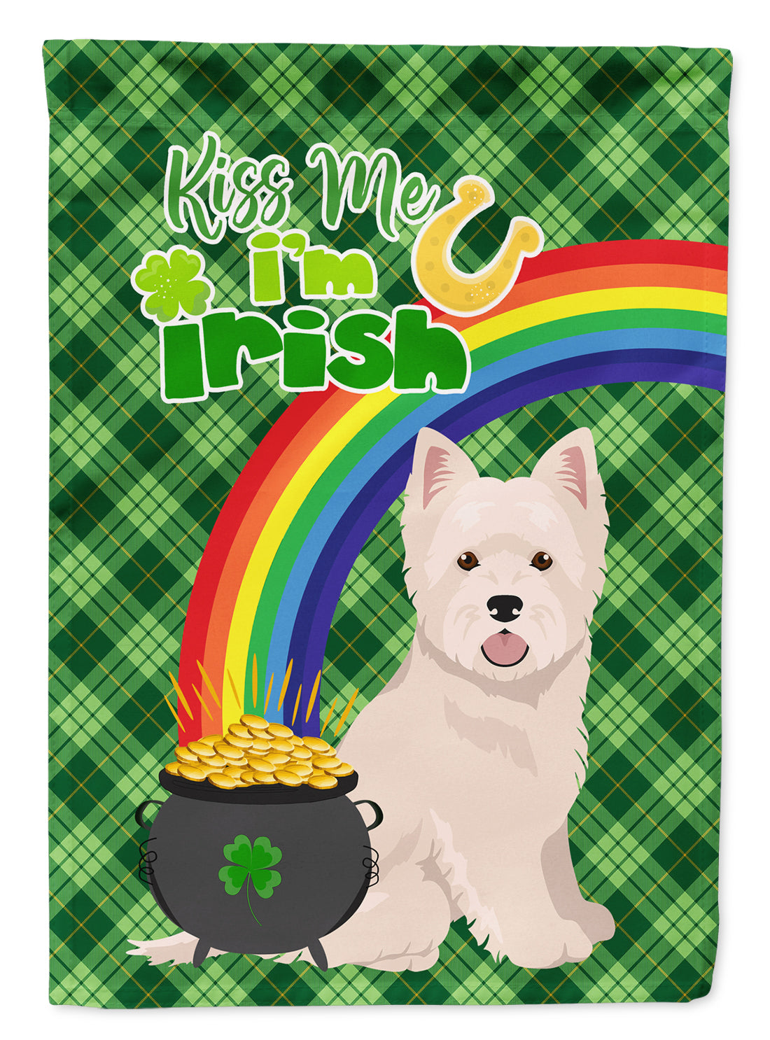 Westie West Highland White Terrier St. Patrick's Day Garden Flag Mailbox Decorative Yard Banner Outside Patio Artwork for Flower Beds, Garden Size, Multicolor