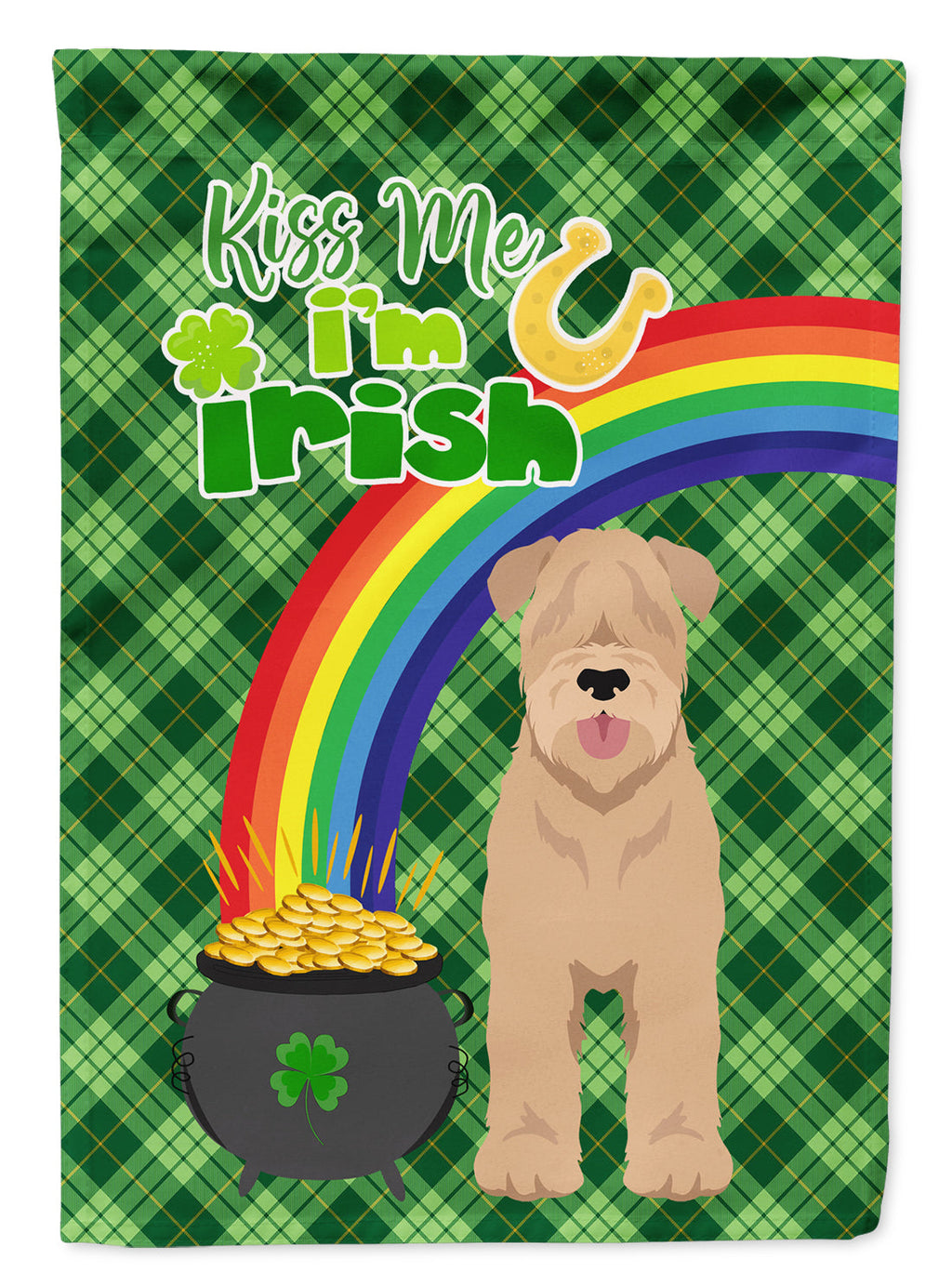 Red Wheaten Terrier St. Patrick's Day Garden Flag Mailbox Decorative Yard Banner Outside Patio Artwork for Flower Beds, Garden Size, Multicolor