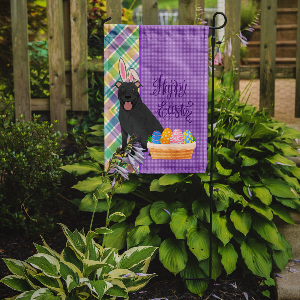 Black Pit Bull Terrier Easter Garden Flag Mailbox Decorative Yard Banner Outside Patio Artwork for Flower Beds, Garden Size, Multicolor