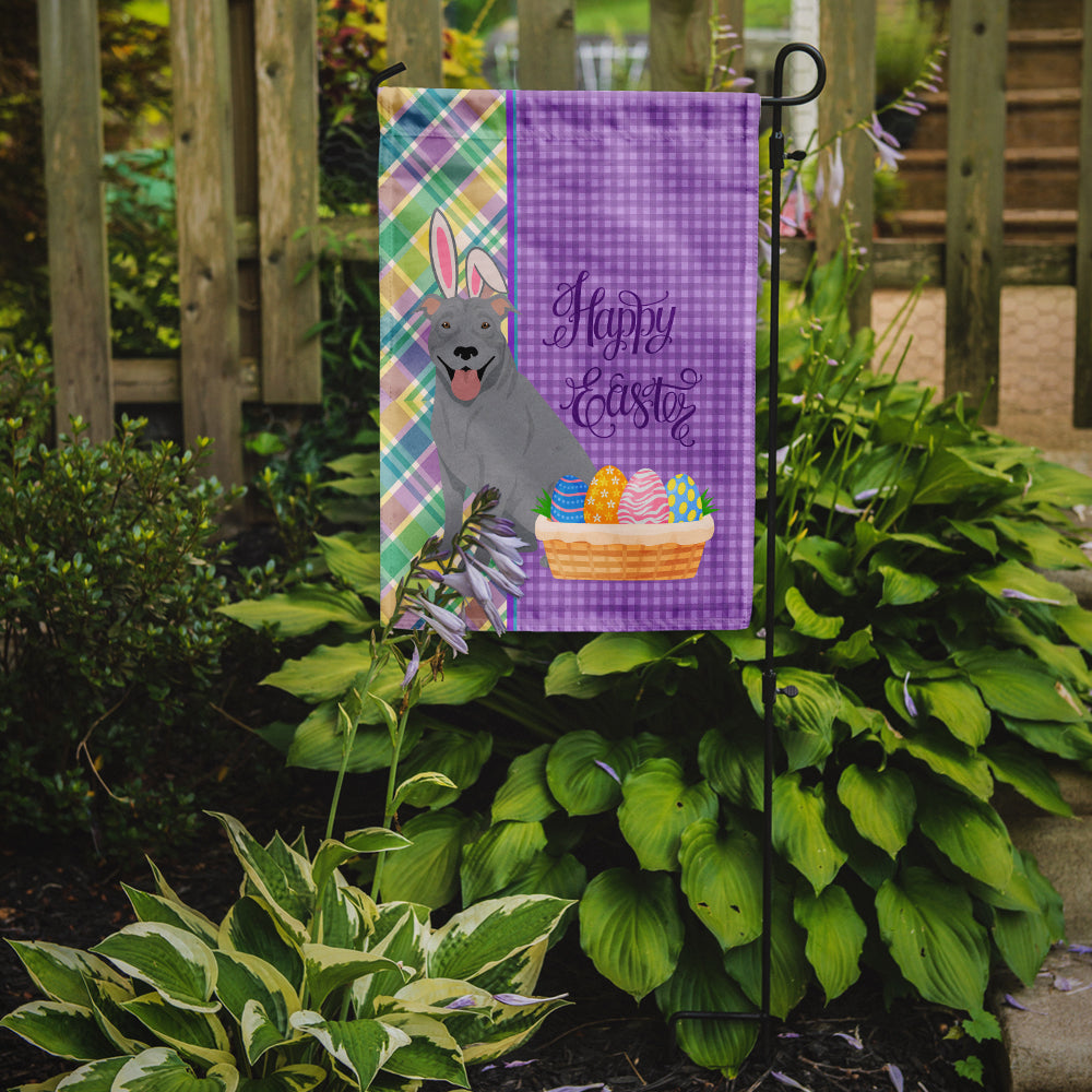 Blue Pit Bull Terrier Easter Garden Flag Mailbox Decorative Yard Banner Outside Patio Artwork for Flower Beds, Garden Size, Multicolor