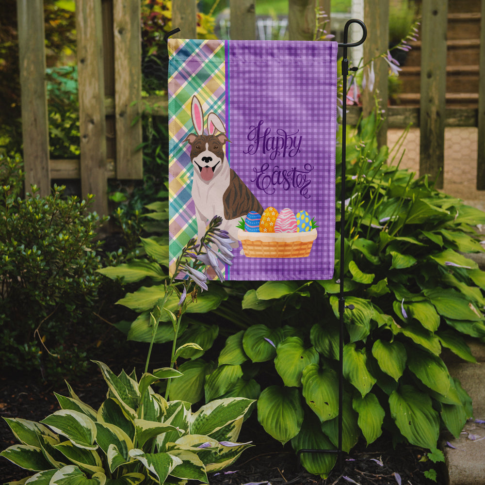 Fawn Brindle Pit Bull Terrier Easter Garden Flag Mailbox Decorative Yard Banner Outside Patio Artwork for Flower Beds, Garden Size, Multicolor
