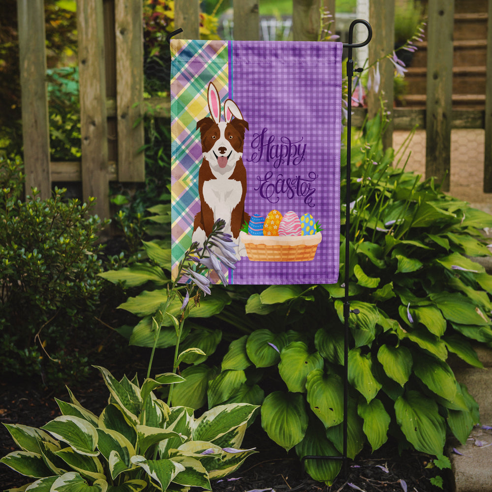 Red and White Border Collie Easter Garden Flag Mailbox Decorative Yard Banner Outside Patio Artwork for Flower Beds, Garden Size, Multicolor