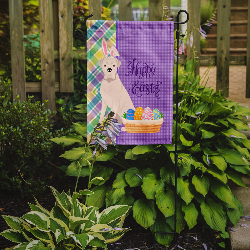 Natural Eared White Boxer Easter Garden Flag Mailbox Decorative Yard Banner Outside Patio Artwork for Flower Beds, Garden Size, Multicolor