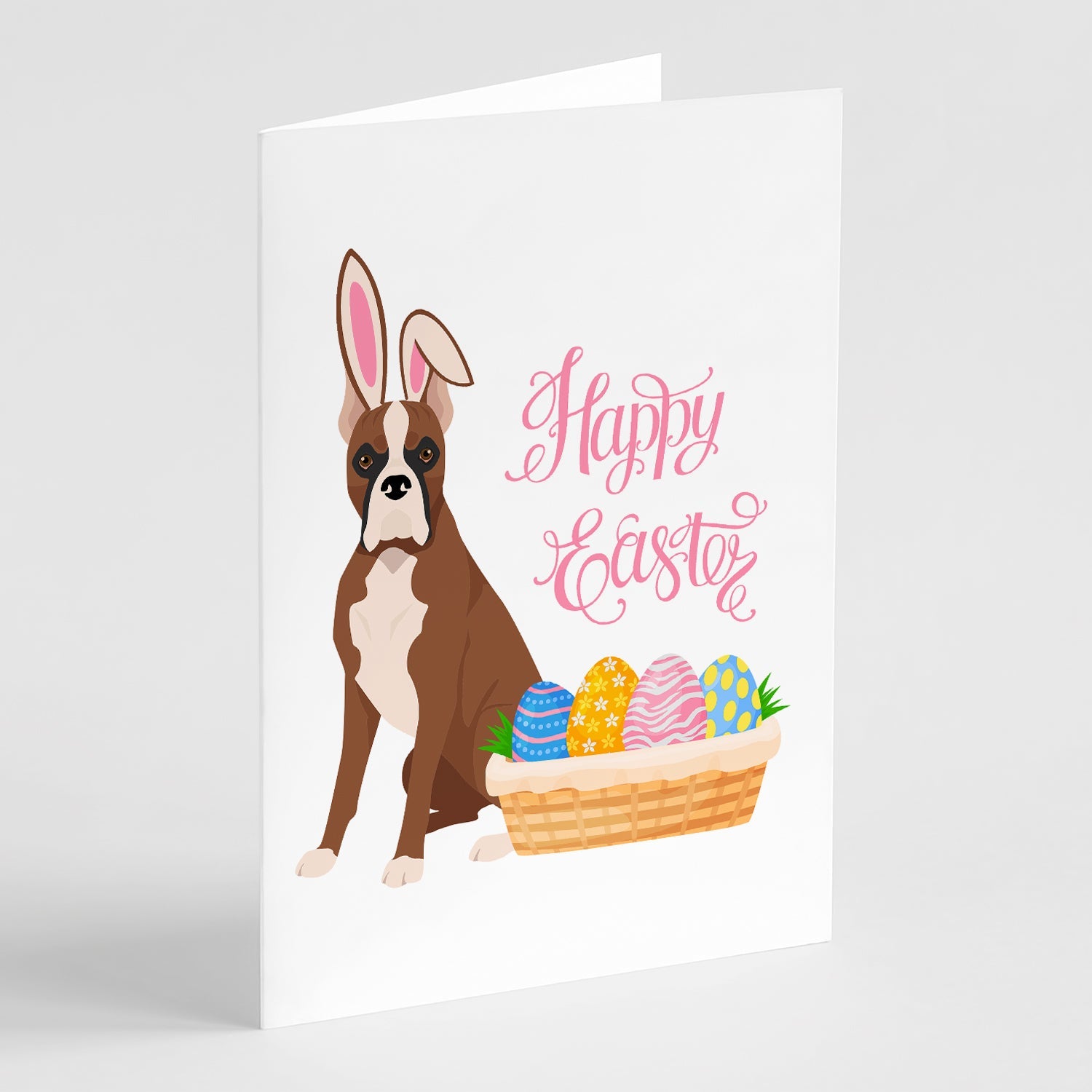 Red Fawn Boxer Easter Greeting Cards Pack of 8 Blank Cards with Envelopes Whimsical A7 Size 5x7
