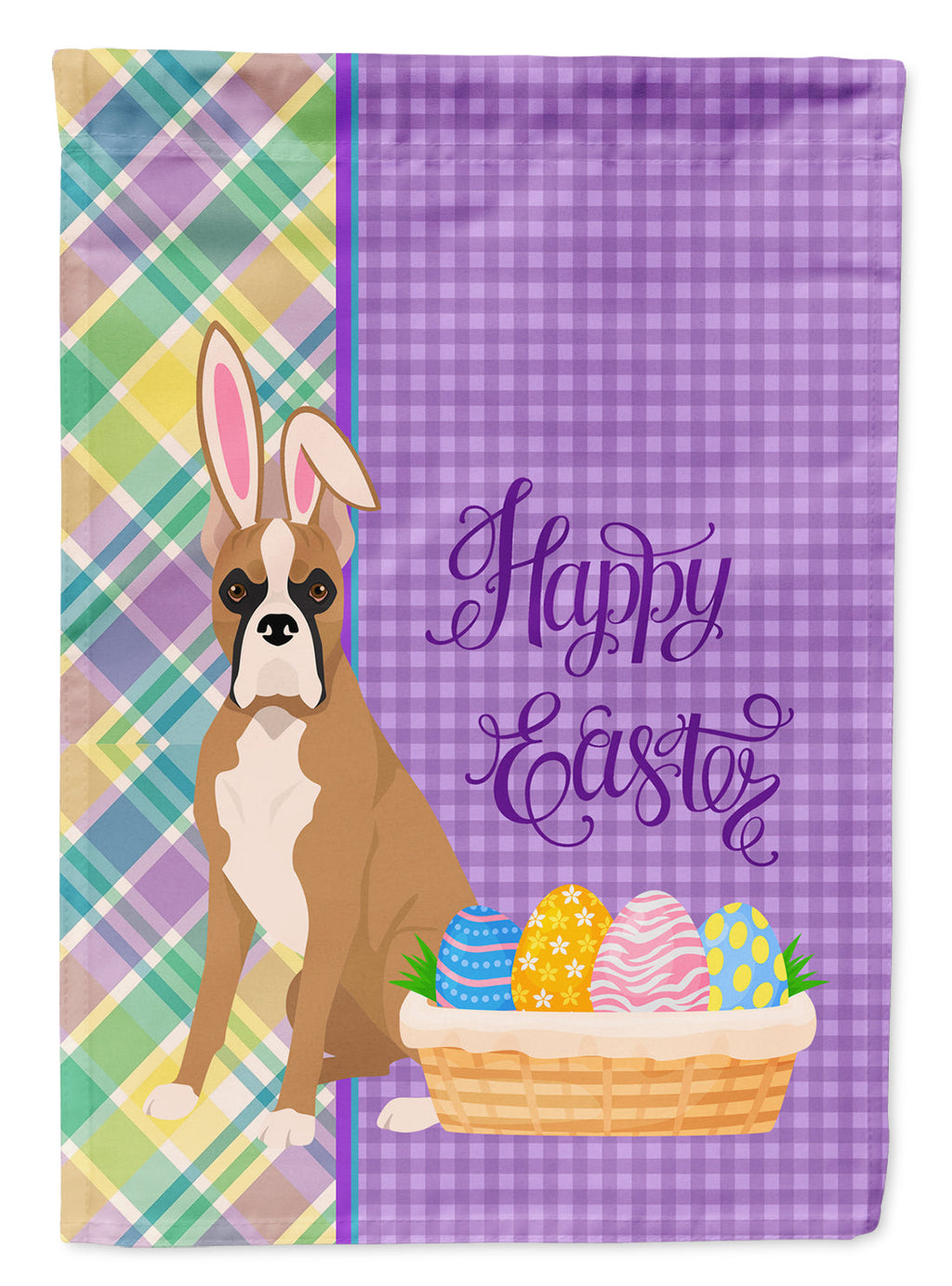 Fawn Boxer Easter Garden Flag Mailbox Decorative Yard Banner Outside Patio Artwork for Flower Beds, Garden Size, Multicolor