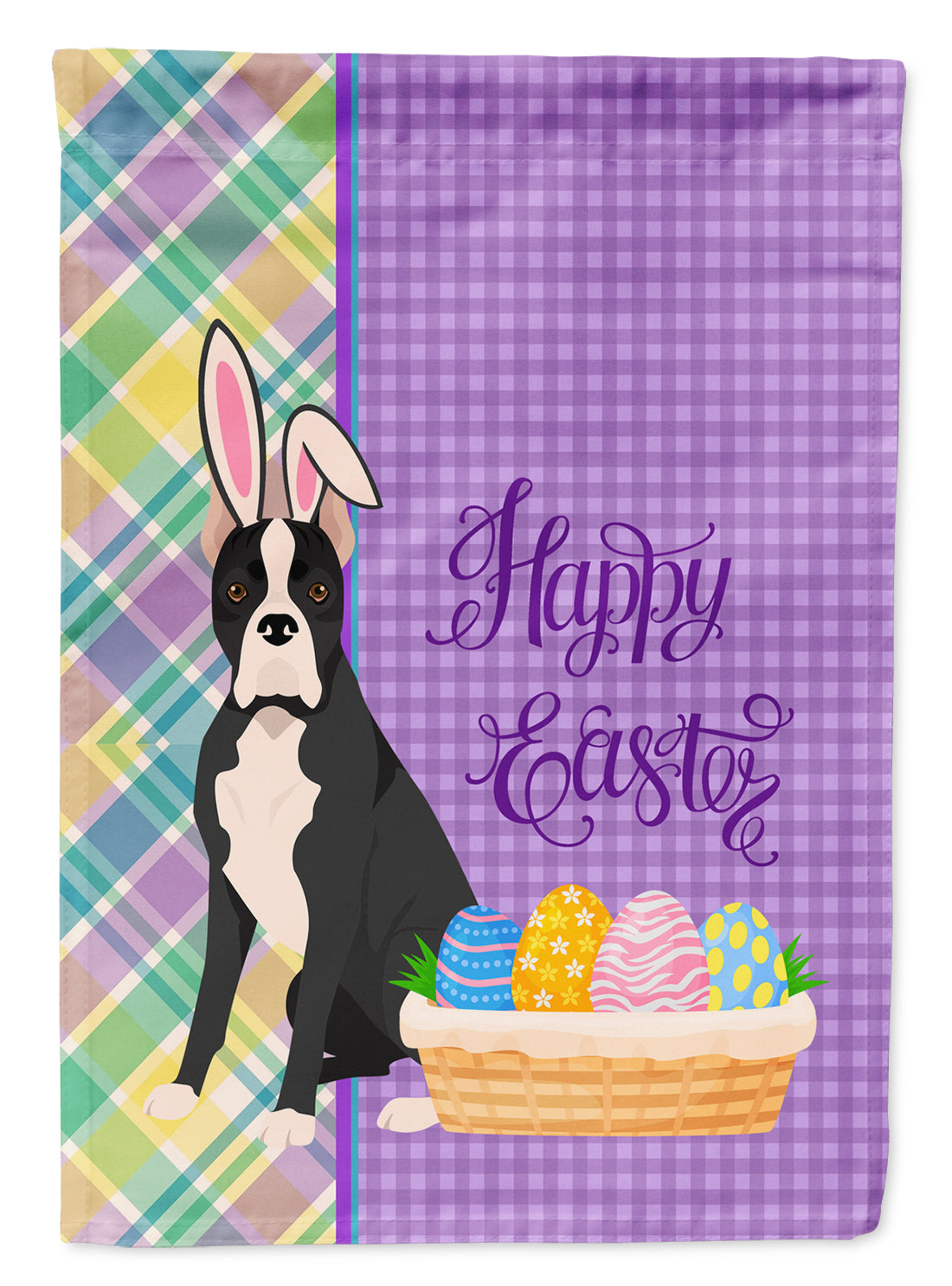 Black Boxer Easter Garden Flag Mailbox Decorative Yard Banner Outside Patio Artwork for Flower Beds, Garden Size, Multicolor