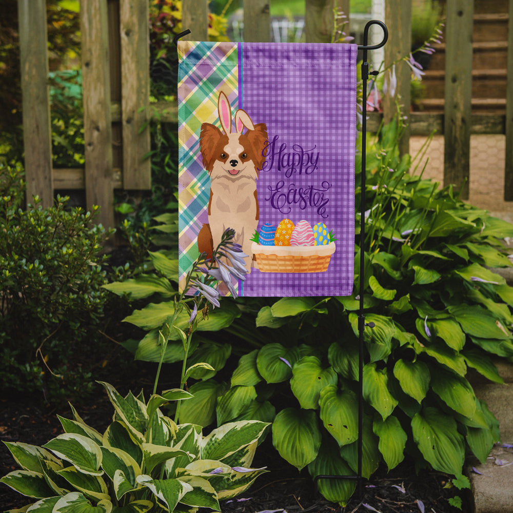Longhaired Red and White Chihuahua Easter Garden Flag Mailbox Decorative Yard Banner Outside Patio Artwork for Flower Beds, Garden Size, Multicolor