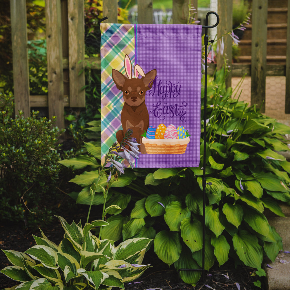 Chocolate and Tan Chihuahua Easter Garden Flag Mailbox Decorative Yard Banner Outside Patio Artwork for Flower Beds, Garden Size, Multicolor