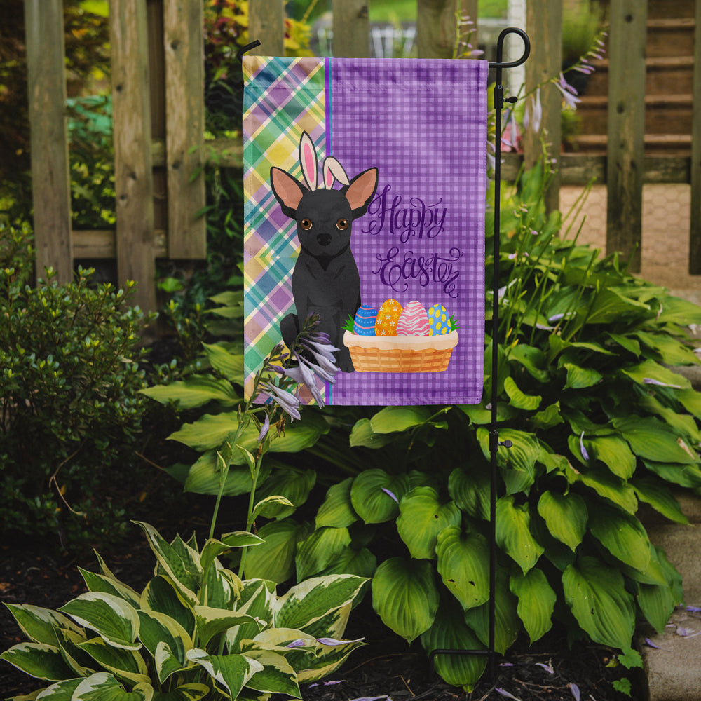 Black Chihuahua Easter Garden Flag Mailbox Decorative Yard Banner Outside Patio Artwork for Flower Beds, Garden Size, Multicolor