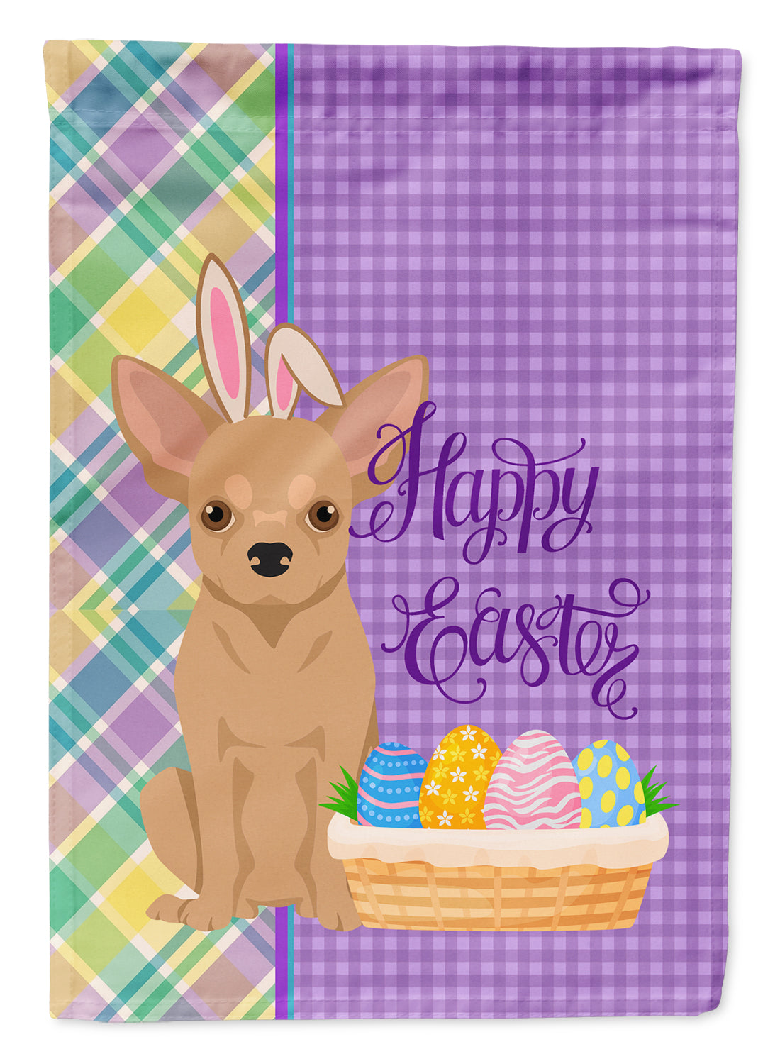 Gold Chihuahua Easter Garden Flag Mailbox Decorative Yard Banner Outside Patio Artwork for Flower Beds, Garden Size, Multicolor