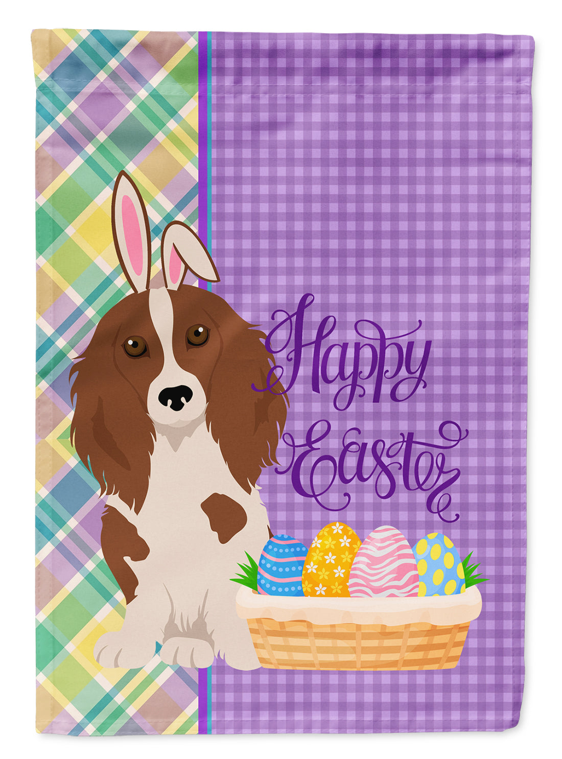 Longhair Red Pedbald Dachshund Easter Garden Flag Mailbox Decorative Yard Banner Outside Patio Artwork for Flower Beds, Garden Size, Multicolor