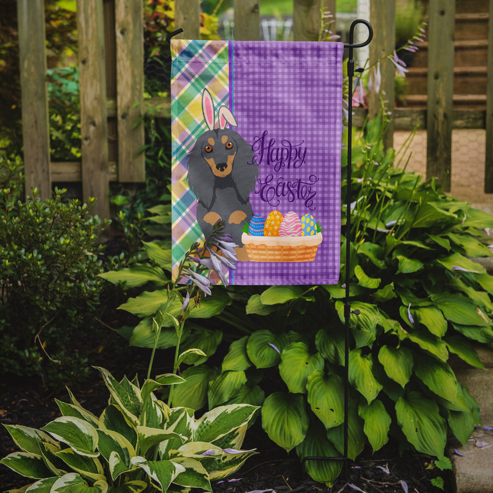 Longhair Blue and Tan Dachshund Easter Garden Flag Mailbox Decorative Yard Banner Outside Patio Artwork for Flower Beds, Garden Size, Multicolor