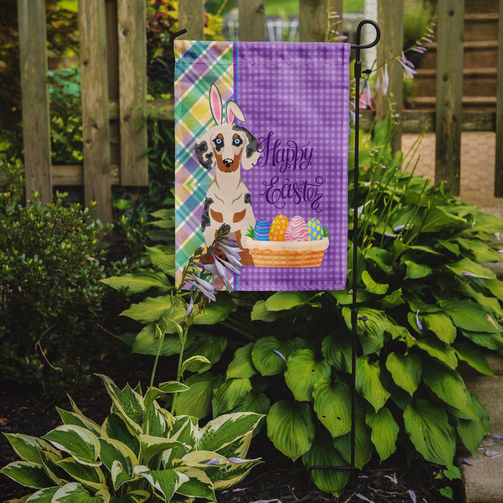 Cream Dapple Dachshund Easter Garden Flag Mailbox Decorative Yard Banner Outside Patio Artwork for Flower Beds, Garden Size, Multicolor