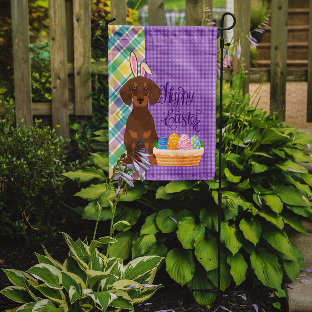 Chocolate and Tan Dachshund Easter Garden Flag Mailbox Decorative Yard Banner Outside Patio Artwork for Flower Beds, Garden Size, Multicolor