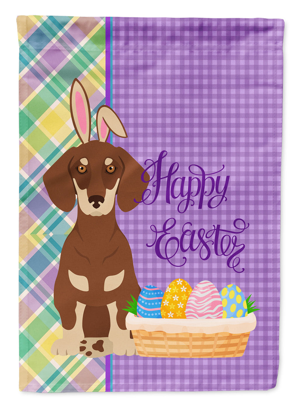 Chocolate and Cream Dachshund Easter Garden Flag Mailbox Decorative Yard Banner Outside Patio Artwork for Flower Beds, Garden Size, Multicolor