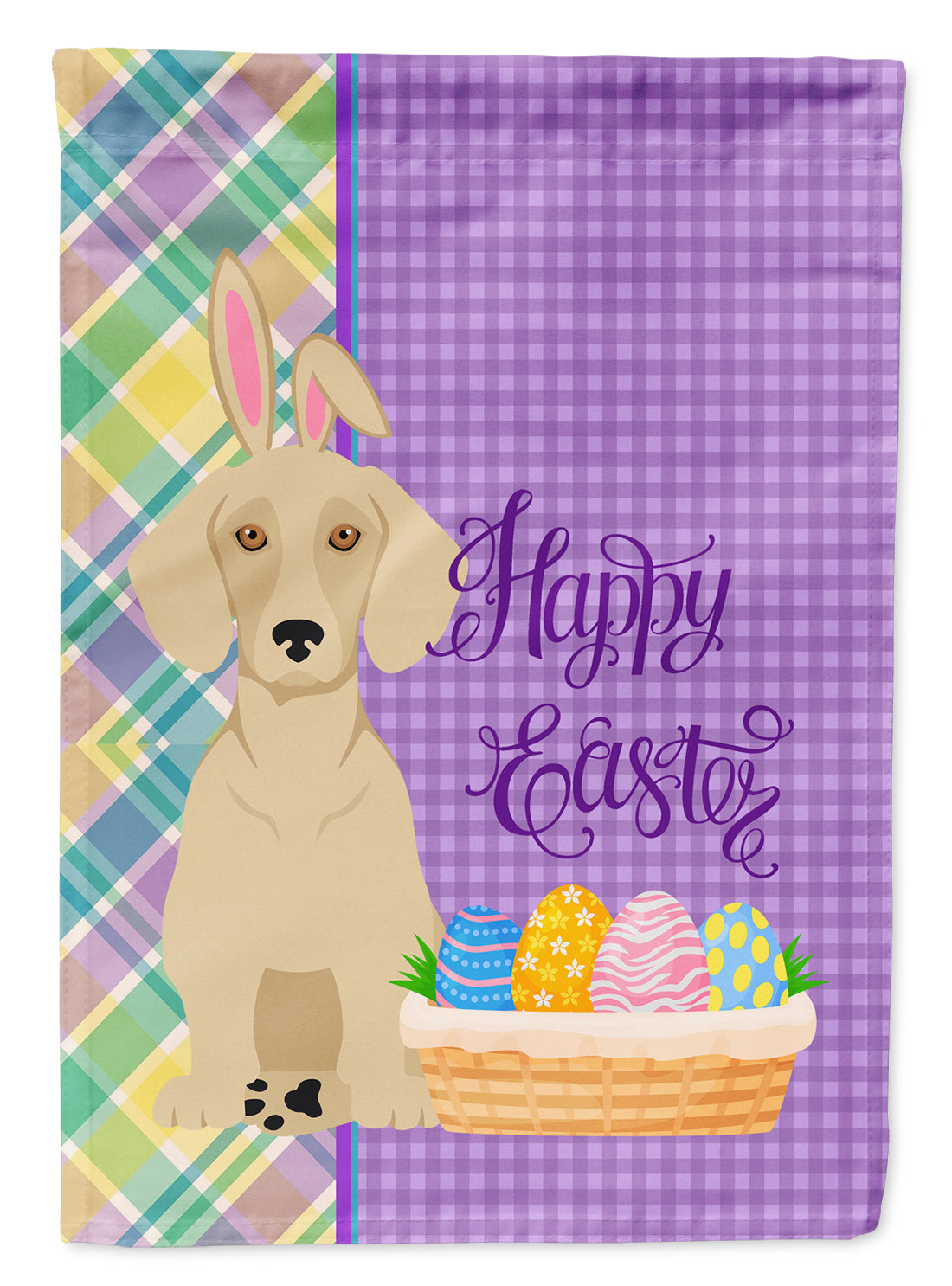 Cream Dachshund Easter Garden Flag Mailbox Decorative Yard Banner Outside Patio Artwork for Flower Beds, Garden Size, Multicolor