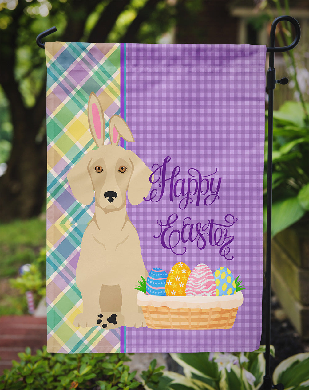 Cream Dachshund Easter Garden Flag Mailbox Decorative Yard Banner Outside Patio Artwork for Flower Beds, Garden Size, Multicolor