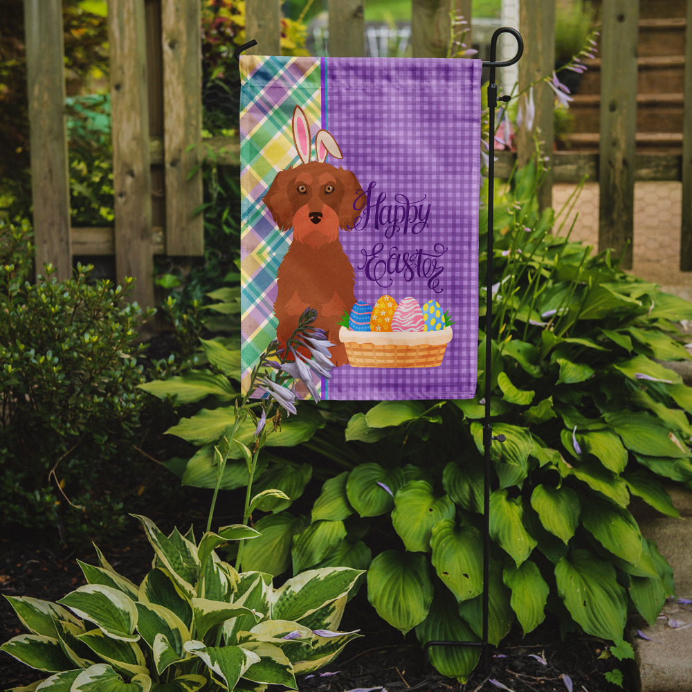 Wirehair Red Dachshund Easter Garden Flag Mailbox Decorative Yard Banner Outside Patio Artwork for Flower Beds, Garden Size, Multicolor