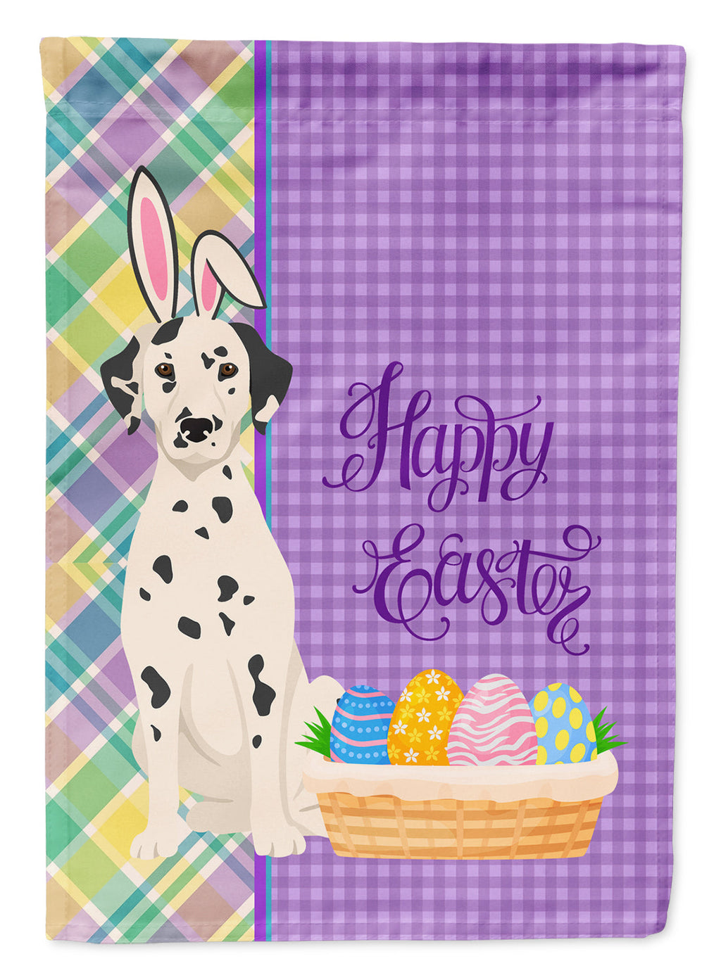 Dalmatian Easter Garden Flag Mailbox Decorative Yard Banner Outside Patio Artwork for Flower Beds, Garden Size, Multicolor